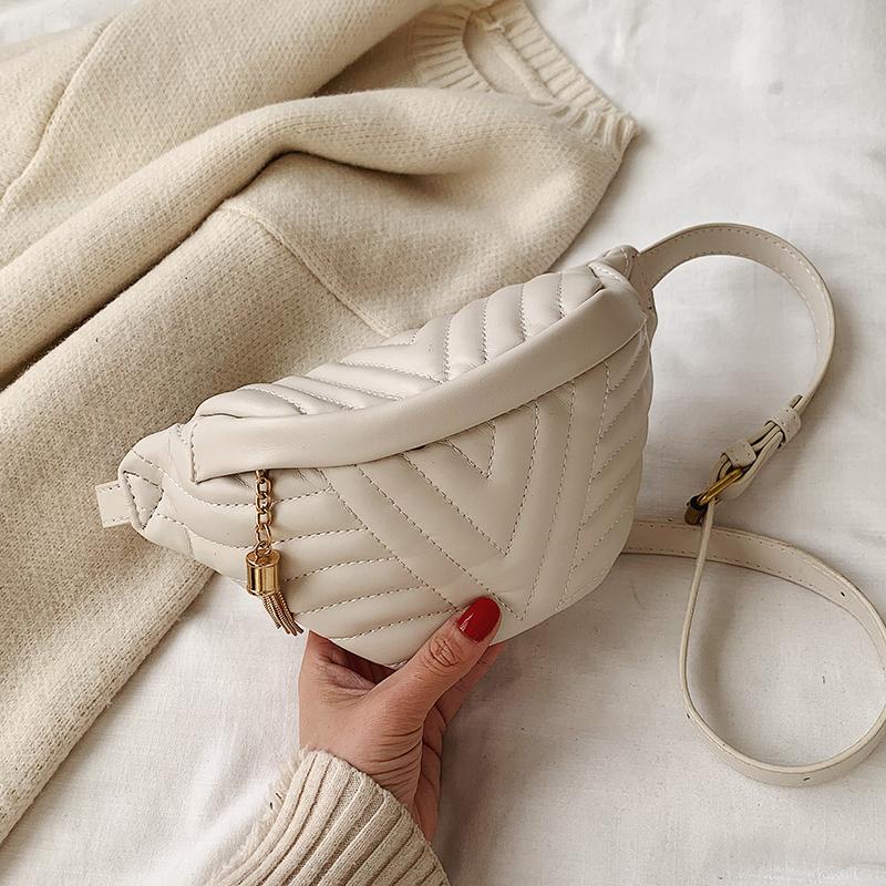 

New Small Simple Crossbody Bags For Women 2021 Tassel Shoulder Simple Bag Female Fashion Handbags and Purses, Beige