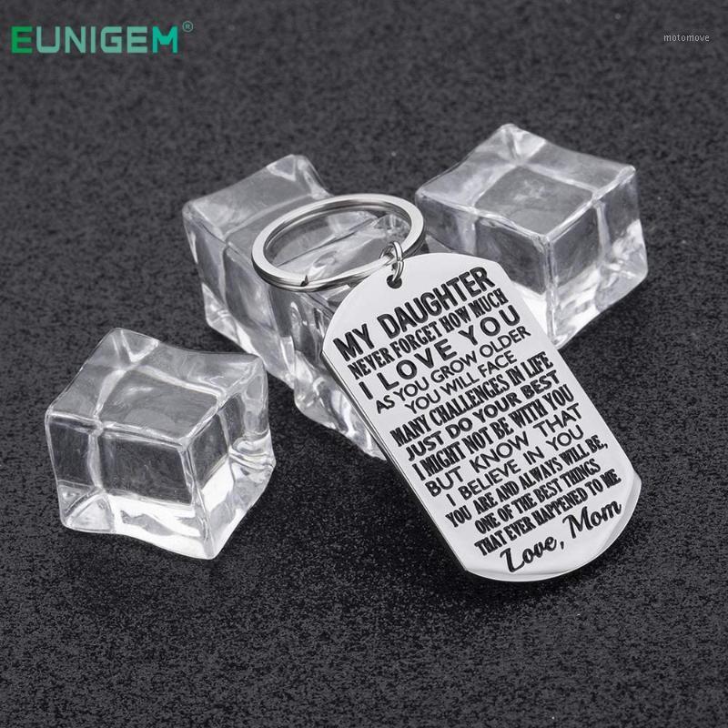 

Inspirational Keychain Gift for Teen Girl Women To Daughter From Mom Mather Stepmom-Never Forget How Much I Love You Keyring1