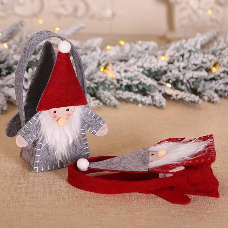 

Christmas Gift Tote Bags Xmas Stocking Gift Holders Candy Tote Bag Desktop Presents Santa Claus Deer Snowman Gifts Baubles #25