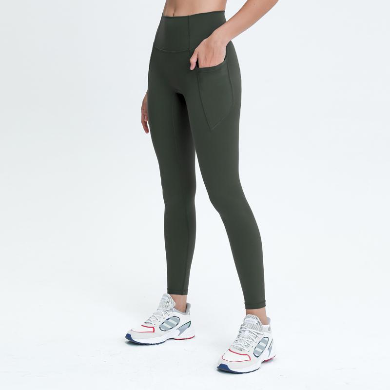 

Nepoagym LOVELIFE Women Yoga Leggings Full Length with Side Pockets High Waisted Buttery Soft Yoga Pant 28 Inch Inseam, Black