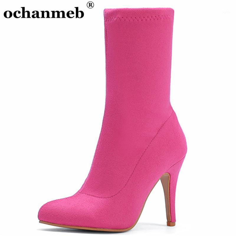

Sexy Thin High Heels Sock Boots Women Large Size 48 Stocking Boot Candy Color Autumn Winter Shoes Woman Lady Female Ankle Boots1, Black