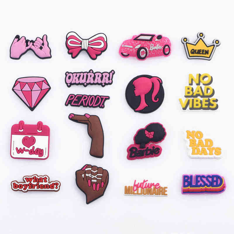 

Shoes Accessories Mix Pvc Set Croc Charms Cute Cartoon Accessories Clog Shoe Decorations Periodt Blm Bracelets 220121