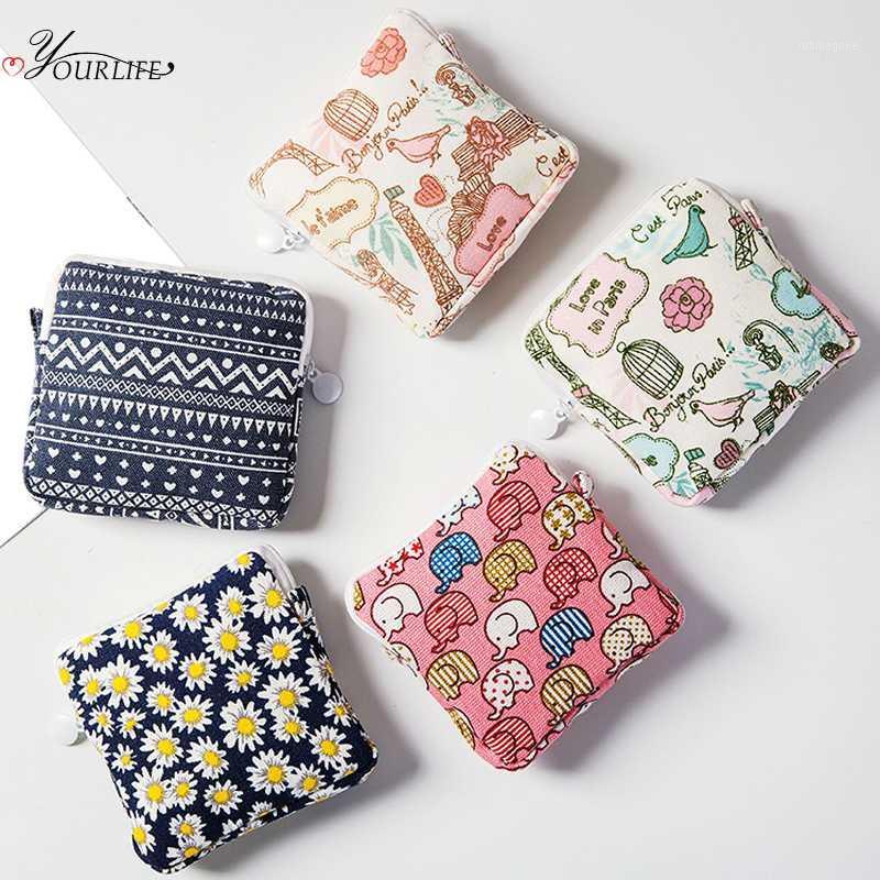 

OYOURLIFE Cute Cartoon Sanitary Pad Pouch Portable Dust-proof Tampon Storage Bag Makeup Lipstick Key Coin Zipper Bag1