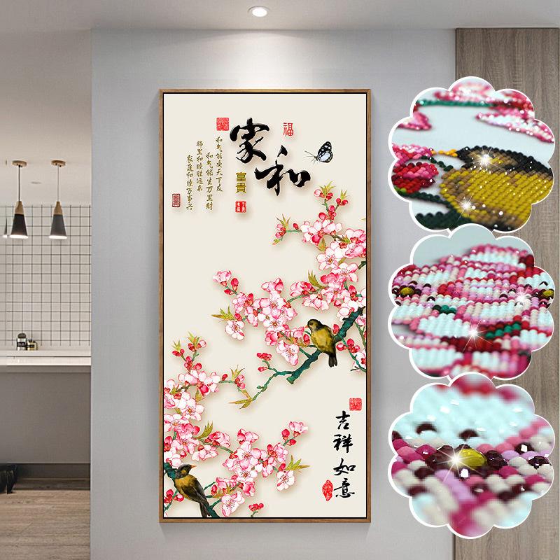 

Paintings DIY Special Shape Diamond Painting With Rhinestones Partial Drill Cross Stitch Embroidery Home Decoration Gift Plum Bird Chinese