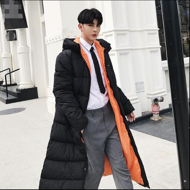 

2021 New Korean Winter with Hoodie Long Over-the-knee Cotton-quilted Jacket Jacket. STLU, 11