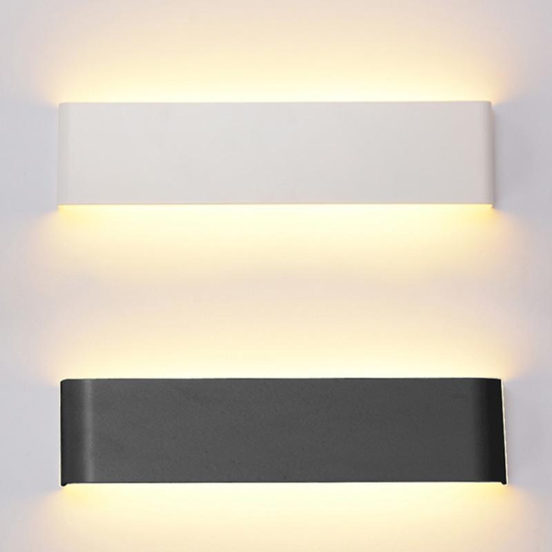 

Indoor LED Wall Lamp Modern Wall Lamps for Living Room Aluminum Bedroom Aisle Staircase Decoration Lighting Black/ White