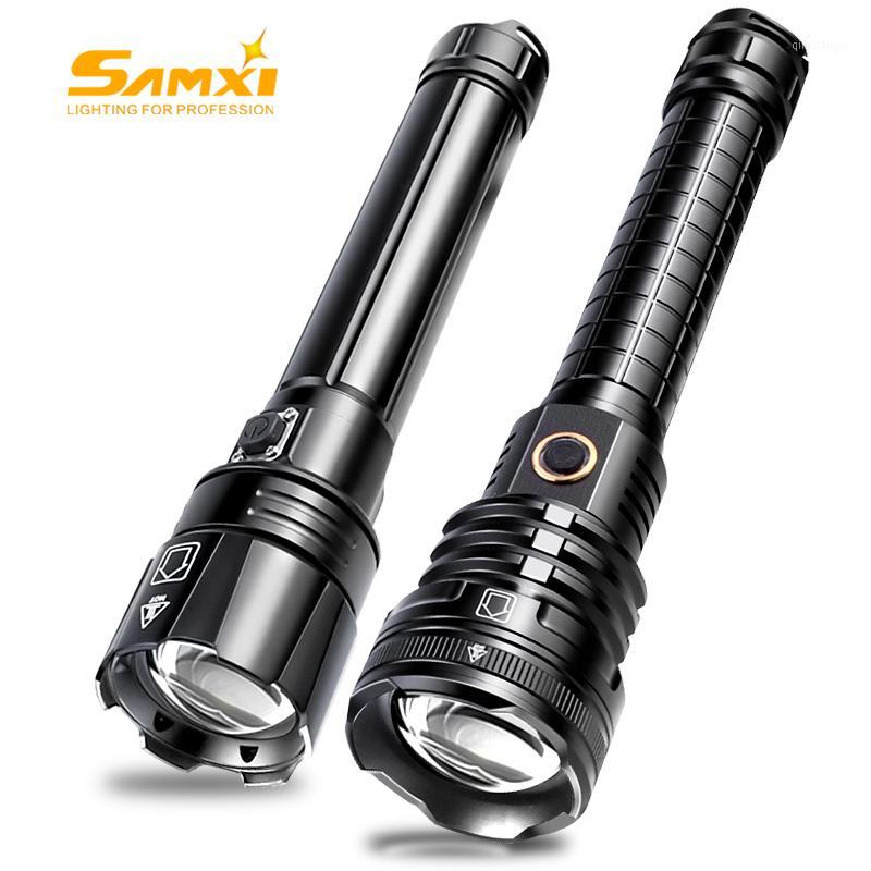 

Tactical High Power LED Lamp 5 Lighting Modes Lantern Self Defense Shocker Torch Bike Light XHP50 Lamp Beads By 186501