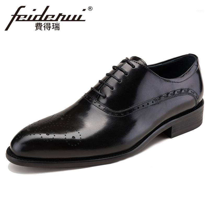 

British Designer Genuine Leather Wedding Footwear Men's Handmade Party Oxfords Pointed Toe Man Formal Dress Carved Shoes YMX4911, Black