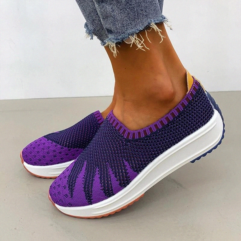 

2020 Summer Women Flat Platform Shoes Casual Air Mesh Breathable Shoe Slip On Sneakers Fashion Light Female Zapatos Mujer 42 43 #Dr9m