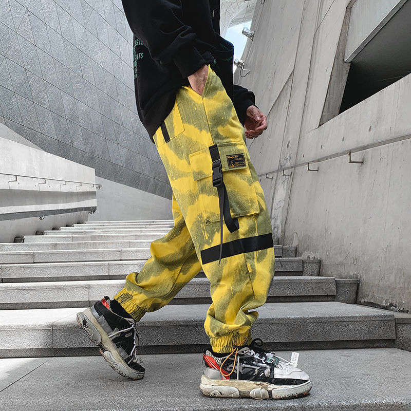 

2021 Men's Casual Cargo Woman Korean Streetwear Loose Straight Male Fashion Autumn Winter New Pants Hip Hop Mm33, Purple