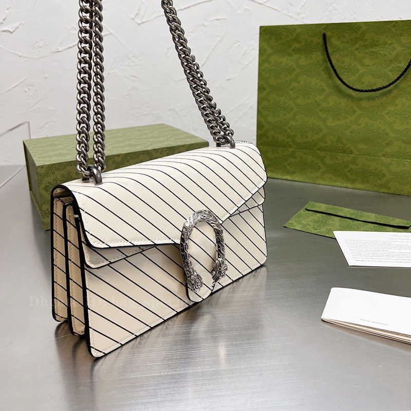 

New Aria Handbag Designer Women Fashion Chain Shoulder bag Luxury Famous Wallets Black White Slant Stripe Print Ladies Leather Crossbody Bag, Not sold separately:extra shipping fee