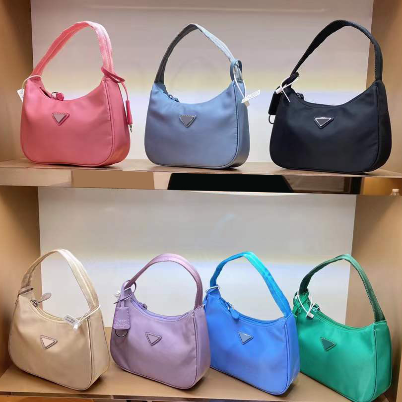 

Designers bags women Shoulder Bag fashion Luxurys handbags high-capacity armpit Baguette Nylon handbag personality Minority Macarone color Versatile style good, Sky blue