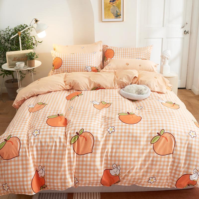 

Lovely Fruit Series100% Polyester Bedding Set Duvet Cover Fitted Sheet Pillowcases Bedlinen for Girls Bedroom Decor