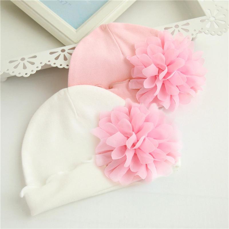 

0-1Yrs Baby Hat Newborn Big Flower For Girl Cotton Beanie Cap Floral Infant Toddler Soft Infant Spring Hats Winter Children BTTF