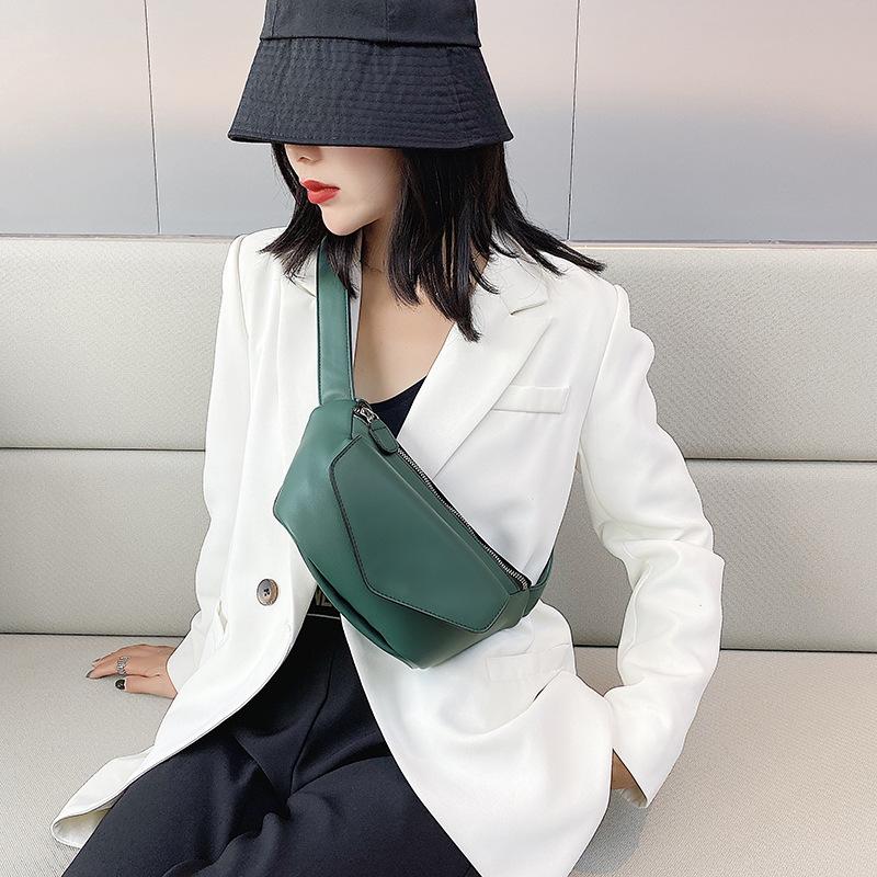 

Bag women's net red 2021 new style messenger Single Shoulder Bag Fashion chest girl Waist Girl, Black