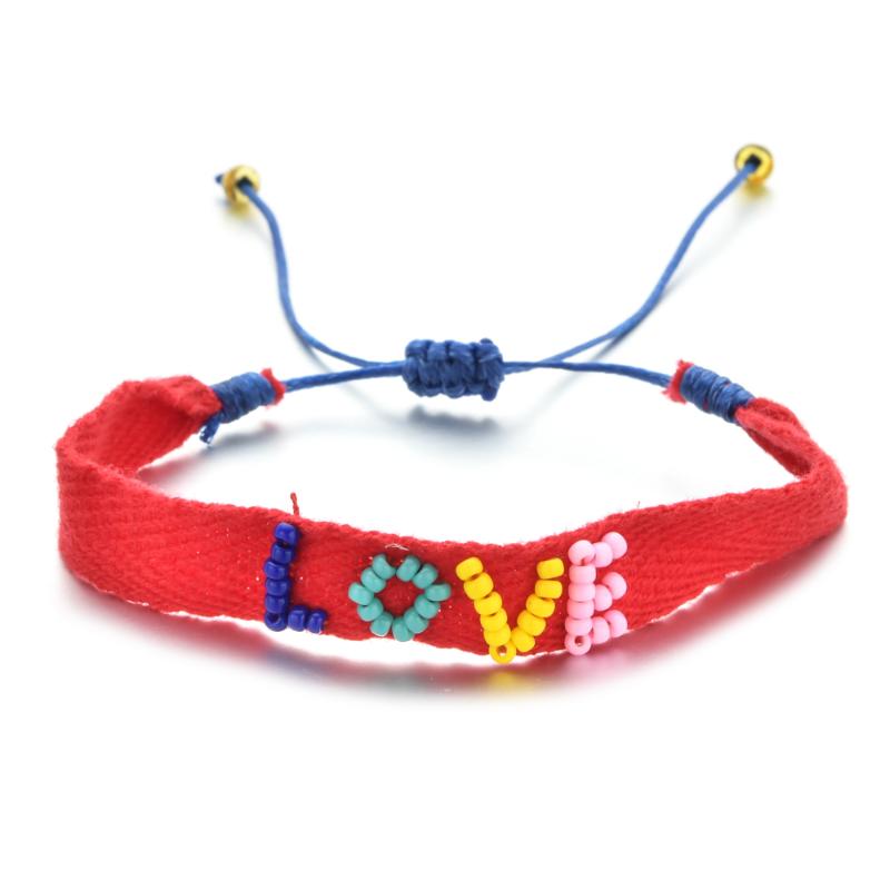 

ZMZY Woven Boho Love Letter Rainbow Bracelet Bracelets For Women Heart Pattern Jewelry Miyuki Beads Pulseras Mujer