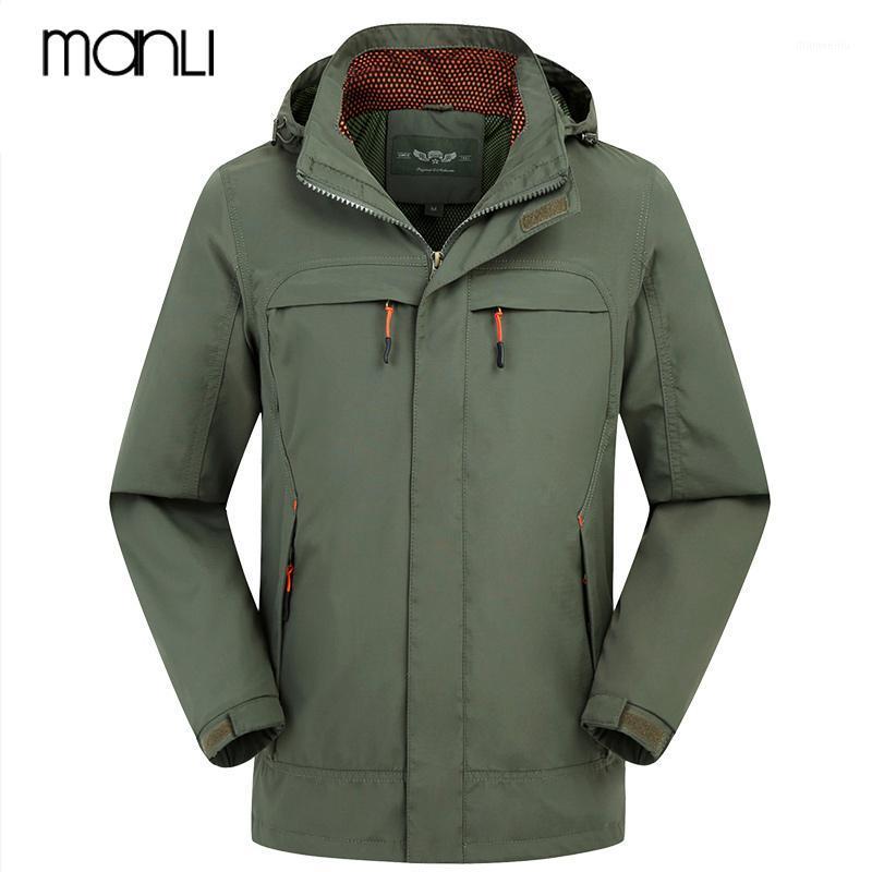 

MANLI Men Outdoor Waterproof Flight Pilot Coat Hoodie Men Jacket Windproof Coat Hiking Rain Camping Fishing Clothing1, Blue