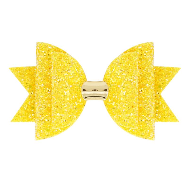 

Children solid bow double fork hairpin hair bows glitter hair clip sequins girls accessories for kids barrettes headdress, 05 gold