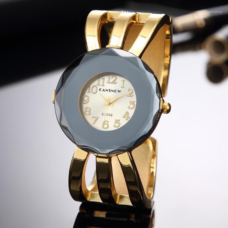 

New Fashion Women Watch Ladies Bracelet Gem-cut Geometric Crystal Dress Quartz Clock Gift Drop Shipping1, Gold