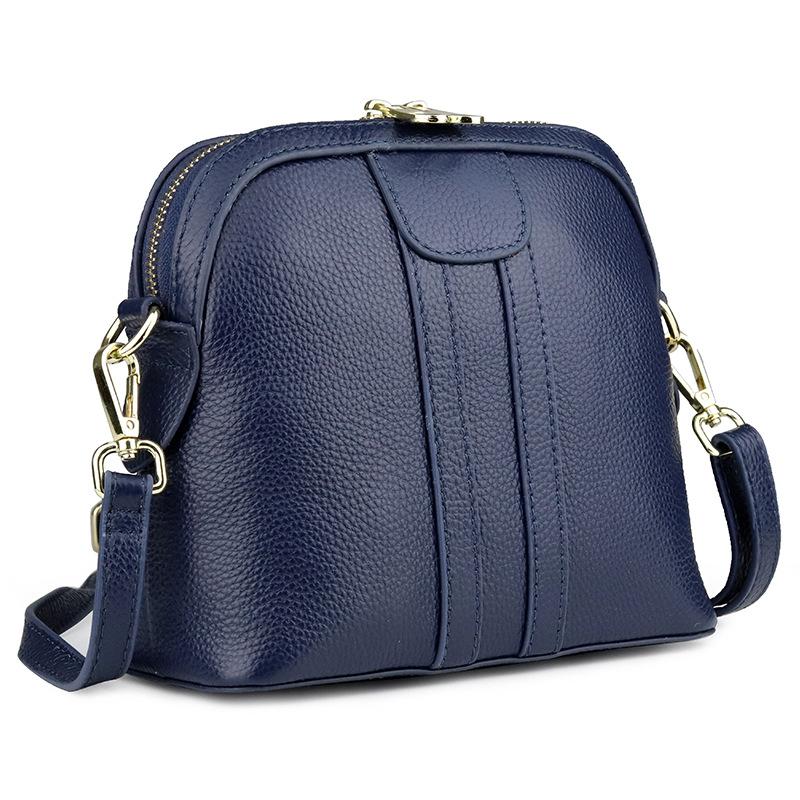 

New women's Cowhide bag fashion first layer leather shoulder bag leisure messenger, Black