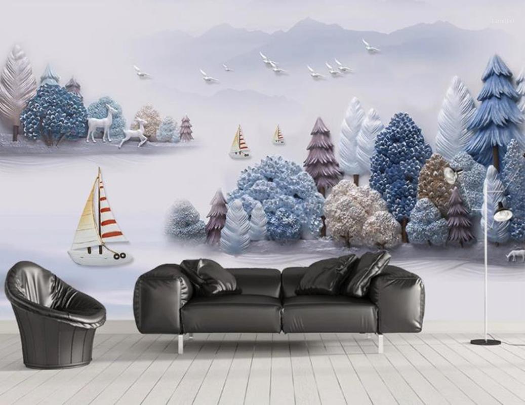 

Stereo relief landscape Photo 3d Mural Wallpaper Living Room Sofa Dining Room Backdrop Murals Home Decor1, Same as photo
