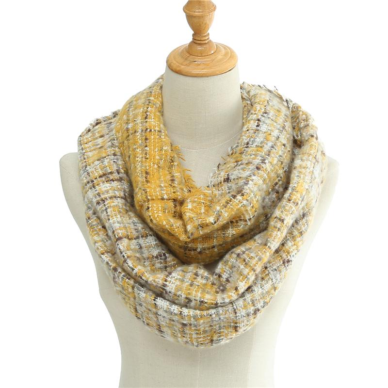 

Fashion Winter Scarf for Women Knit Cashmere Snood Ring Neck Scarves Warm Round Female Bandana Gradient Thick Collar Scarfs
