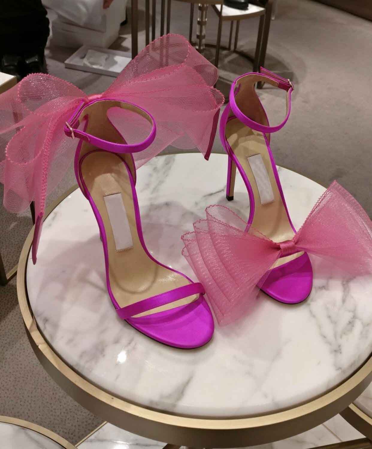 

Elegant Brands Aveline Sandals Shoes Women Pointed-Toe Pumps with Mesh Bow Averly Lady Fashion Bridals Wedding,Dress High Heels EU35-43