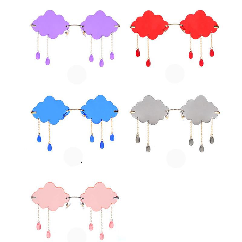 

Sunglasses Fashion Dripping Ladies Candy Color Rain Cloud Women Men Blue Purple Pink Red Shades Funny Glasses UV400