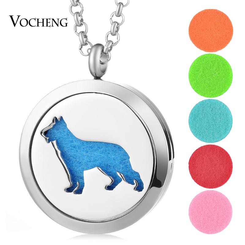 

10pcs/lot 316L Stainless Steel Perfume Diffuser Locket Necklace Leopard Magnetic Pendant Jewelry with Felt Pads VA-337*10