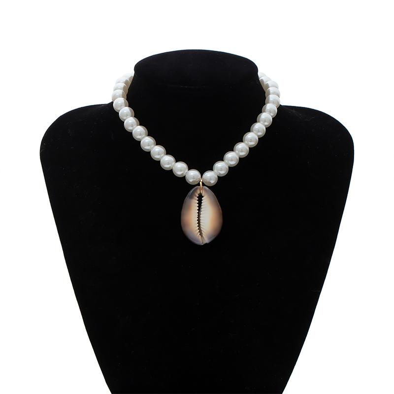 

Pearl Pendant Necklace for Women 2020 Summer Party Shell Jewelry White Fashion Boho Style Women's Necklace New High Quality Gift