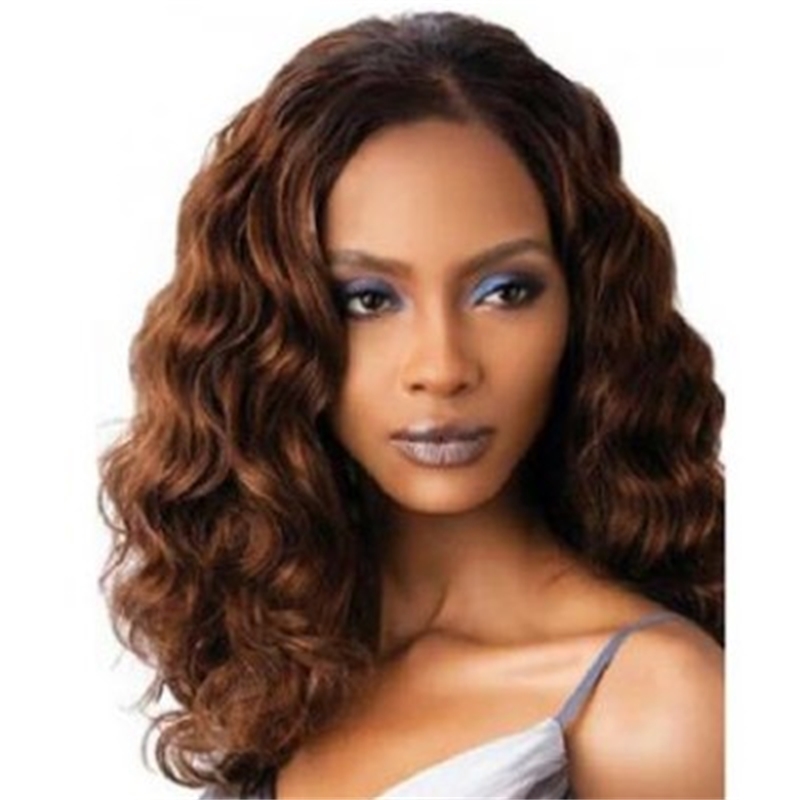 

Ww1-05# wig Headcover with long curls and brown hair