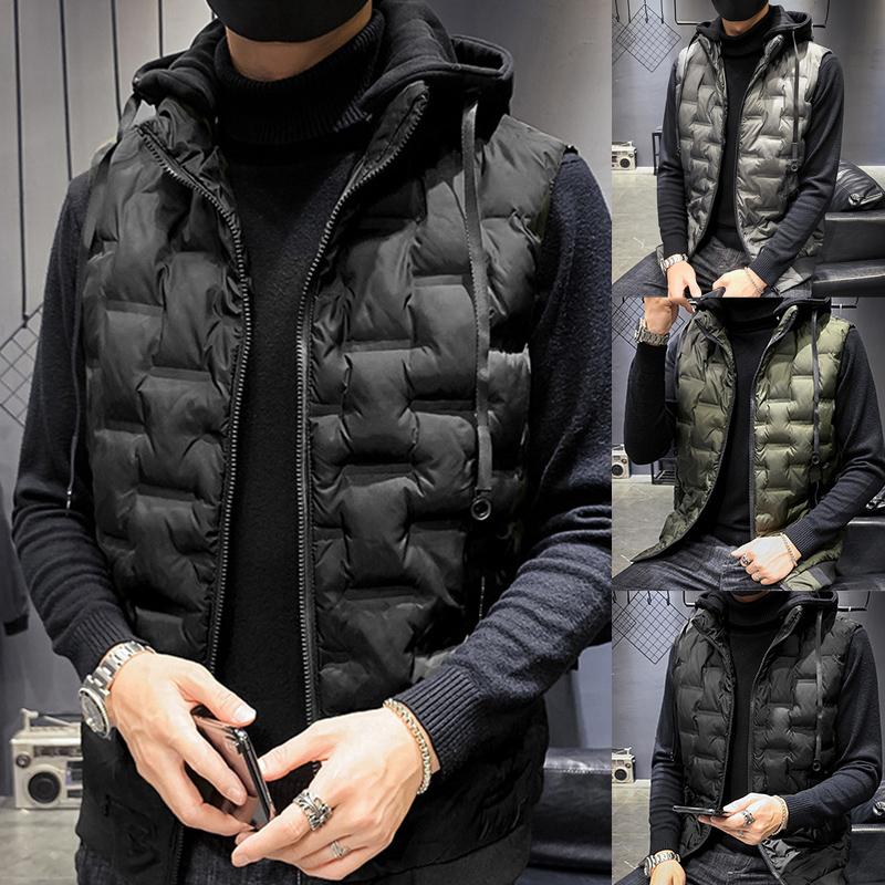 

Durbale Men's Autumn Casual Warm Down Vest with Removable Hooded Stylish Wadded Coat FOU99, Black