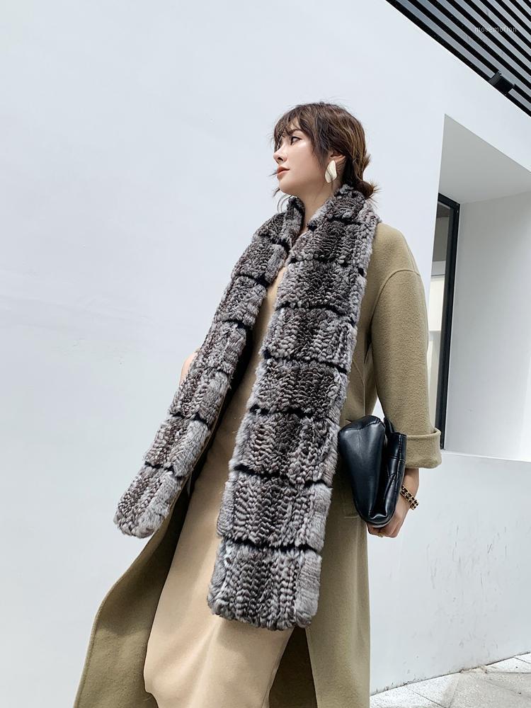 

Chinchilla winter new style fur collar black velvet chestnut fur scarf warm and fashionable scarf Size:180*18cm1
