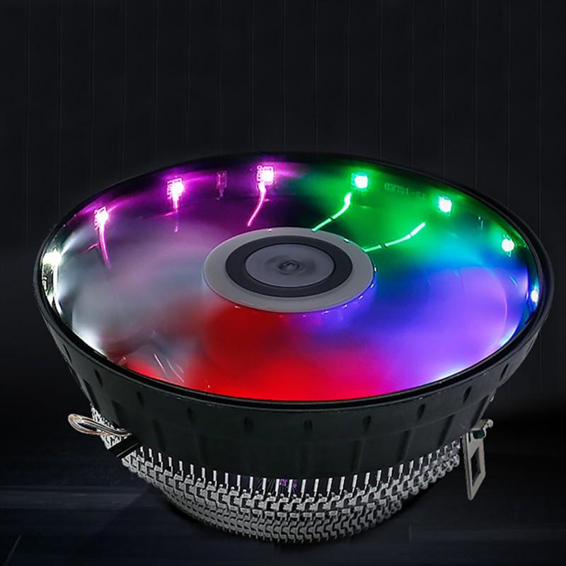 

LED Light Heat Dissipation Cooling Fan For Desktop Computer Colorful aperture Silent CPU Cooler With Aluminum Heatsink Fin15