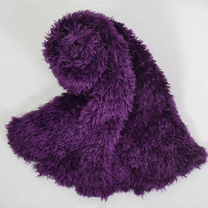 

Fashion Women fluffy Soft knitting long scarf hairy shawl WJ4