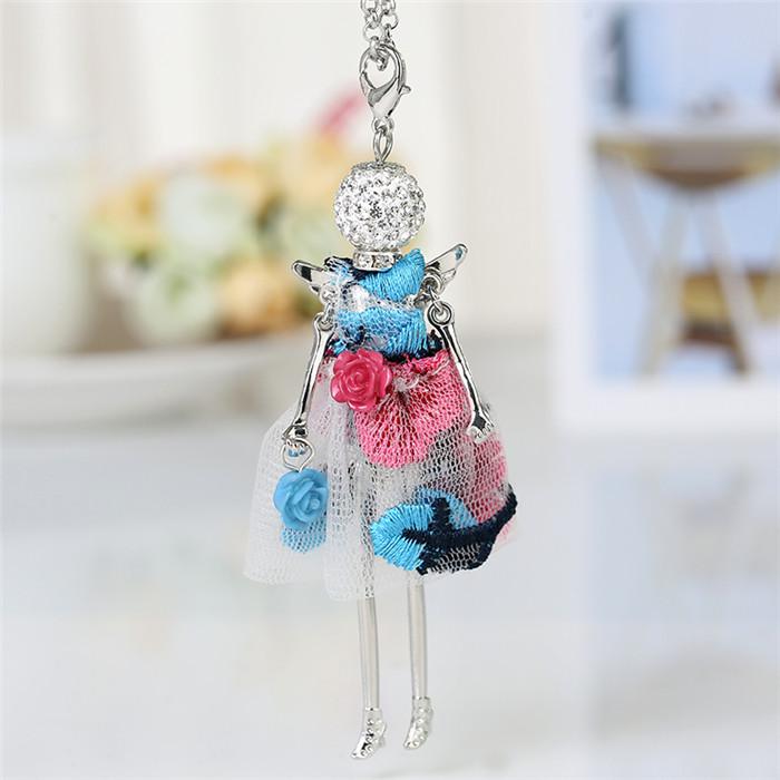 

Handmade Statement French Doll Necklaces Maxi Long Chain Pendant 2021 Alloy Bohemian News Choker Girls Women Accessories
