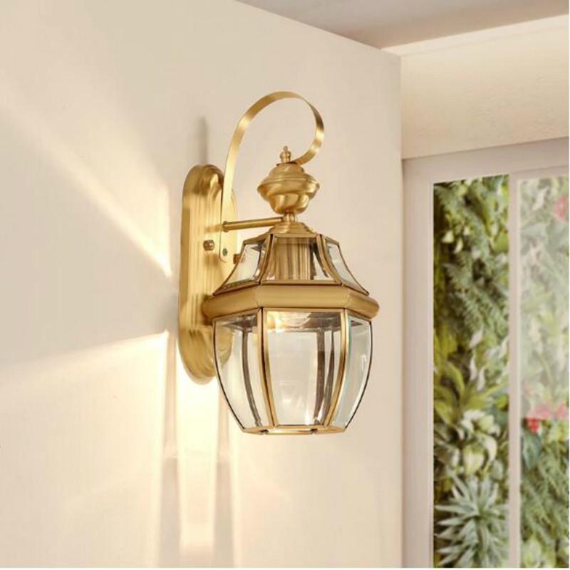 

Waterproof Nordic Copper Outdoor Wall Light Garden Decoration Balcony Porch Front DoorOutside Led Wall Mounted Light WF102301