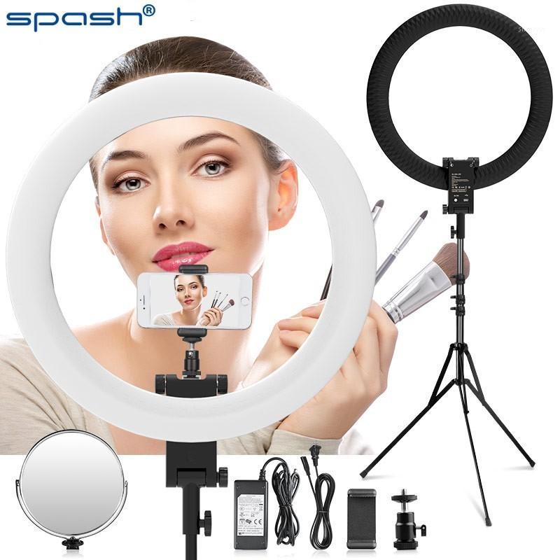 

SPASH 20-Inch Photography LED Ring Light Dual Color Temperature Dimmble With Tripod Makeup Mirror For Photography Studio Youtube1