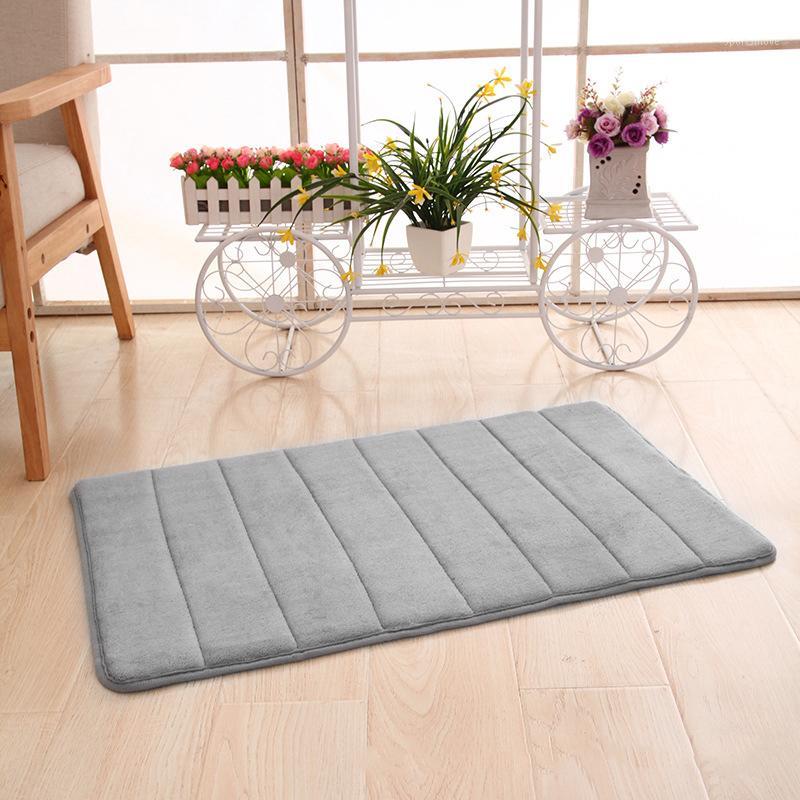 

Home Bath Mat Coral Fleece Bathroom Carpet Water Absorption Non-slip Memory Foam Absorbent Washable Rug Toilet Floor Mat 40x60cm1