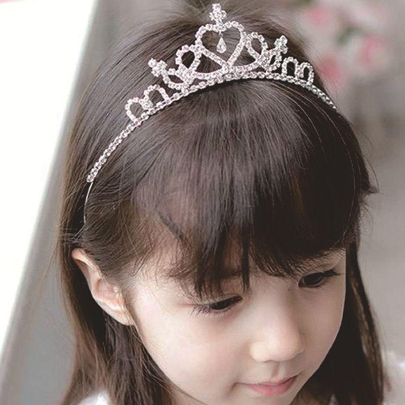 

Children Girls Glitter Rhinestone Crown Hairgrip Princess Bow Small Hairpin Mini Tiara Hair Comb Clips Women Wedding Party Favor