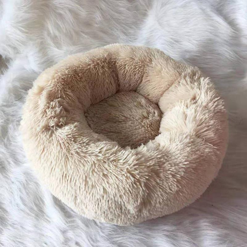 

Round Kennel Dog Sleeping Bed Plush Pet Cat Bed House Winter Warm Sleeping Cat Nest Soft Long Plush Dog Basket Pet Mat Supplie