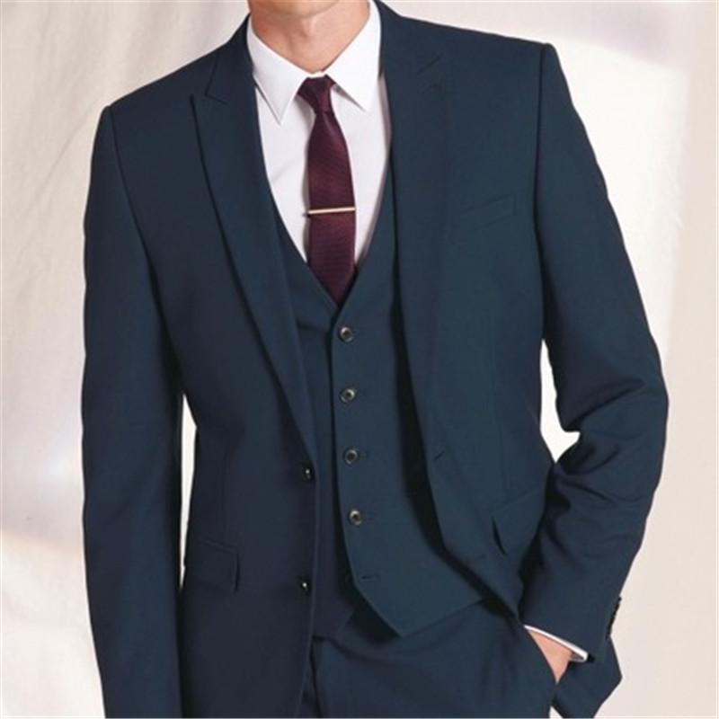

Custom Men Tuxedo Clothes 3 Pieces(Jacket+Pants+Vest+Tie) Formal Slim Fit Blazer Classic Gentle Terno Masculino Latest Coat Pan, As picture