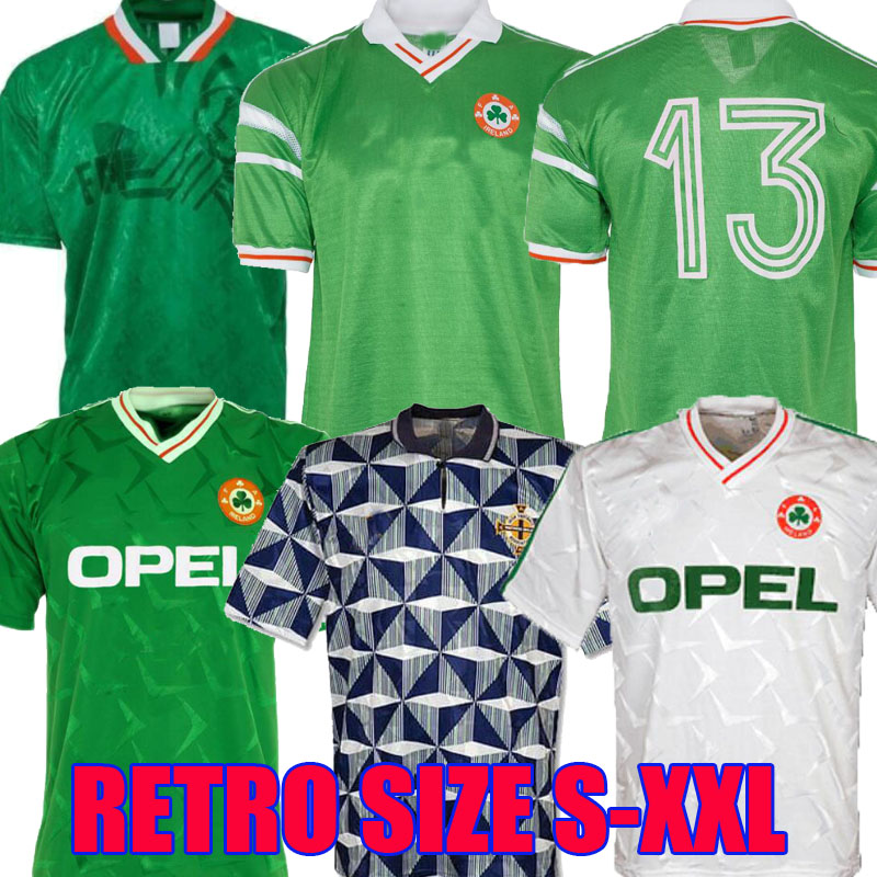 

1990 1992 1994 1988 Ireland retro soccer jerseys 90 93 94 world cup Ireland classic vintage Irish TOWNSEND STAUNTON HOUGHTON football shirts, 90 92 away