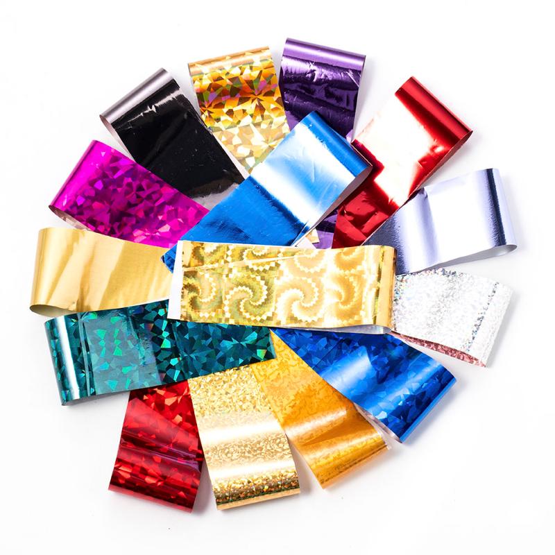 

20Pcs Holo Holographic Glue Slider Nail Art Laser Starry Sky Paper Sets Nail Foils for Manicure Transfer Sticker Decals DIY, Nb759