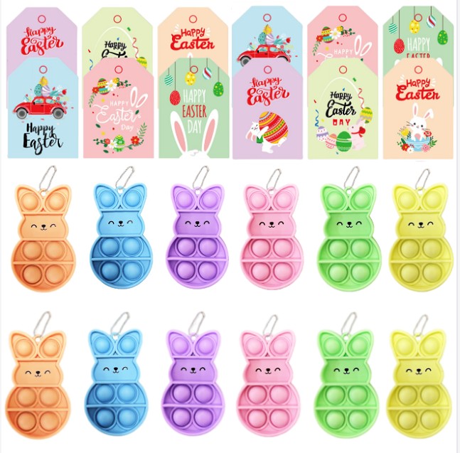 

Fidget Toys Sensory Easter Bunny Silicone Push Bubble Anti Stress Educational With Packaging and Cards Decompression Toy Gift Surprise wholesale In Stock