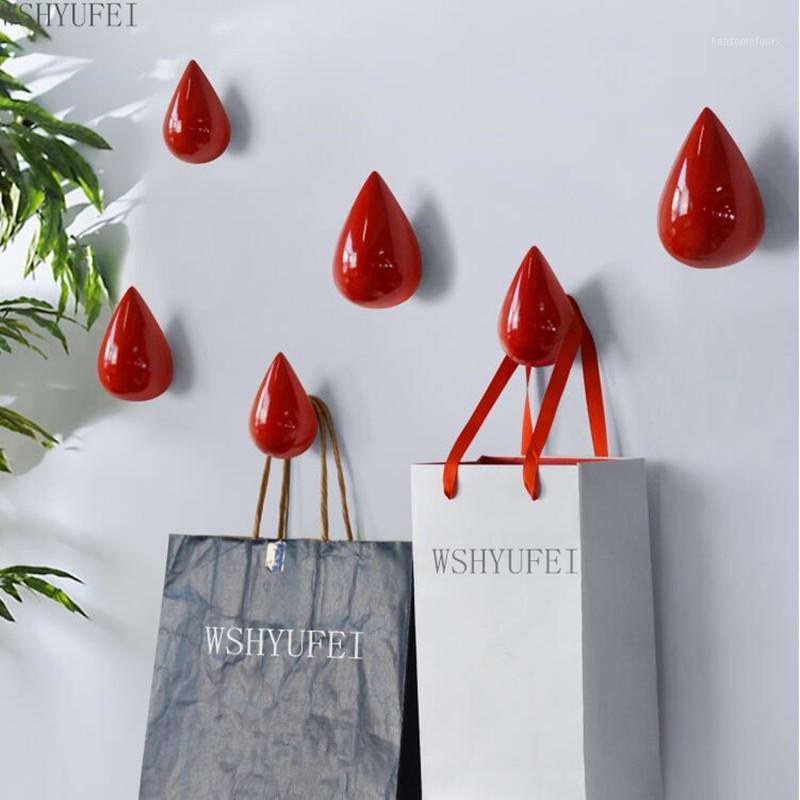 

Practical Water Drop Shape Home Resin Wall Hanger Bathroom Door Coat Hanger Hat Single Hook Holder for Hanging Room Decoration1