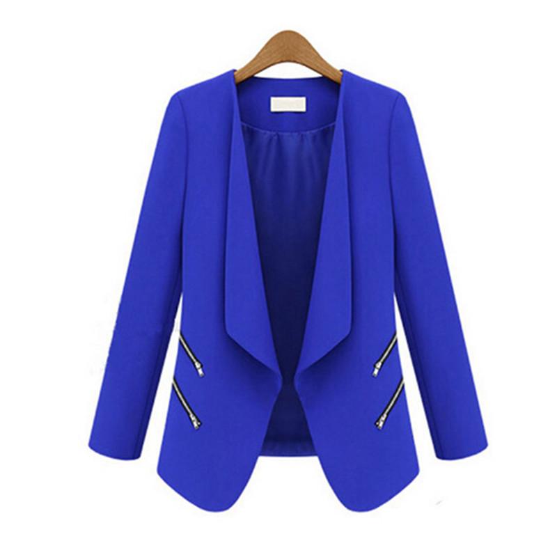 

2020 Blazer Women Suit Blazer Foldable Brand Jacket Made Of Cotton &Spandex With Lining Vogue Refresh Blazers Fast Shipping, Blue