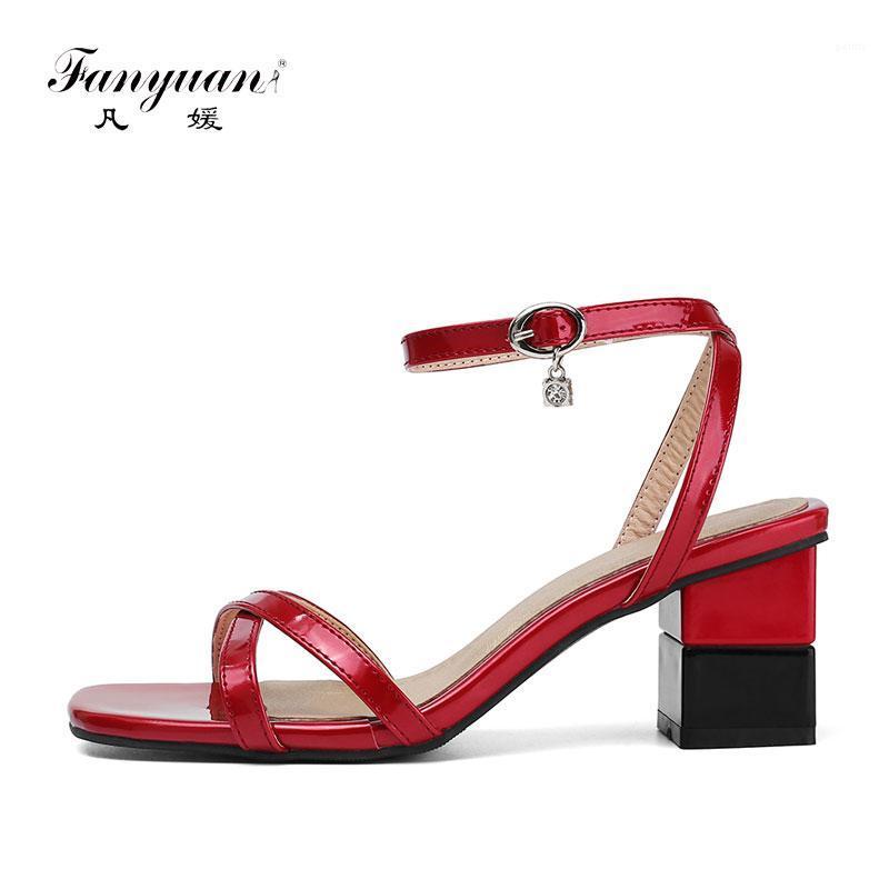 

Fanyuan Fashion Crystal Buckle Sandals Casual Ankle Strap Mixed Colors High heels Women Shoes summer Narrow Band Shoes1, Silver