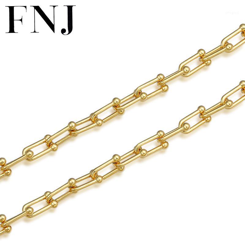 

Chains FNJ 7.5mm U Link Chain Necklaces 925 Silver Long 45cm To 55mm Fine Original S925 Men Necklace For Jewelry Making1