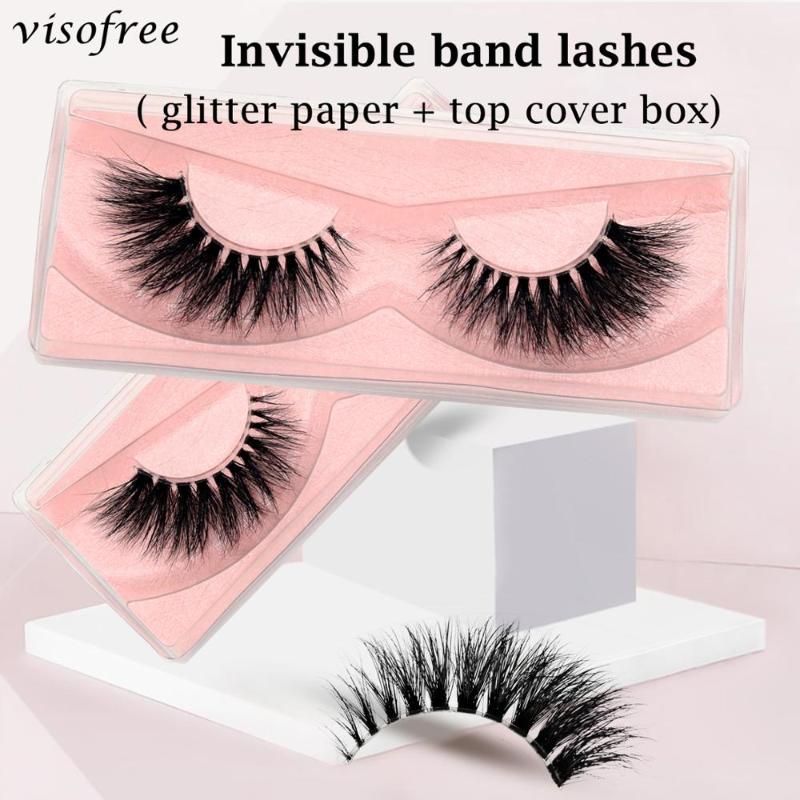 

2/5 Pair Bulk Visofree Lashes Invisible Band Faux Cils Fluffy Cruelty Free Mink Lashes Makeup False Eyelashes Reusable Eyelashes